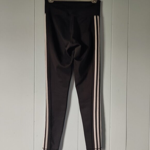 Black Adidas Climalite High Rise 3 Stripe Legging Sz S - Picture 3 of 7